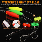 Pre-Tied Catfish Rig System, 23 Inch 55LB Santee Cooper Catfish Float Rig with Adjustable EVA Slip Float and High Carbon Circle Hooks 5/0 6/0 8/0, Ready-to-Fish for River and Bank Fishing(Cigar Float-5/0Hook * 6PCS)