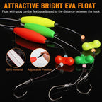Pre-Tied Catfish Rig System, 23 Inch 55LB Santee Cooper Catfish Float Rig with Adjustable EVA Slip Float and High Carbon Circle Hooks 5/0 6/0 8/0, Ready-to-Fish for River and Bank Fishing(Cigar Float-6/0Hook * 6PCS)