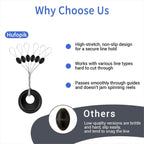 240 Pieces Middle-Sized Fishing Rubber Bobber Beads Stoppers 6 in 1 Black Float Sinker Stops