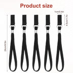 5PCS Walking Cane Wrist Strap Replacement, Black Adjustable Wrist Strap Lanyard Elastic Loop Universal Walking Cane Handle Crutch Straps Accessories for Foldable Sticks Standing Canes Seniors Crutches