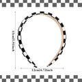 Xindojuz 1 PCS Buffalo Plaid Headband for Women, Black and White Checkered Headbands Non Slip Sponge Puffy Gingham Head Bands for Women Girls Christmas Party Hair Accessories Check Hairbands