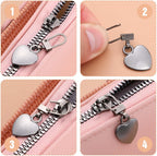 Xinjoduz 10 PCS Zipper Pull Charm, 1.6 Inch Heart Shaped Zipper Replacement Detachable Metal Zipper Pull Tabs Zipper Lock for Backpacks Coats Pants Suitcase Purse Luggage Fasteners(5 Color)