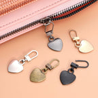 Xinjoduz 10 PCS Zipper Pull Charm, 1.6 Inch Heart Shaped Zipper Replacement Detachable Metal Zipper Pull Tabs Zipper Lock for Backpacks Coats Pants Suitcase Purse Luggage Fasteners(5 Color)