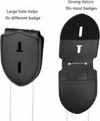 1 Pack Sheriff Badge Shield Holder with Faux Leather Wrapped Heavy Duty Steel Belt Clip with Stainless Steel Necklace, Universal, Black, Deputy Badge Holder, 8x3 inch (1 Pack)