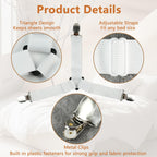4PCS Bed Sheet Straps with l Clips, Adjustable Elastic Fitted Sheet Holders for Corners, Keep Bedding Wrinkle-Free, Easy to Install Durable Fasteners, Mattresses (White)