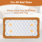4PCS Bed Sheet Straps with l Clips, Adjustable Elastic Fitted Sheet Holders for Corners, Keep Bedding Wrinkle-Free, Easy to Install Durable Fasteners, Mattresses (White)