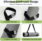 Yoga Mat Straps for Carrying, Adjustable Yoga Mat Carrier Sling Fits All Mats(Mat Not Included)