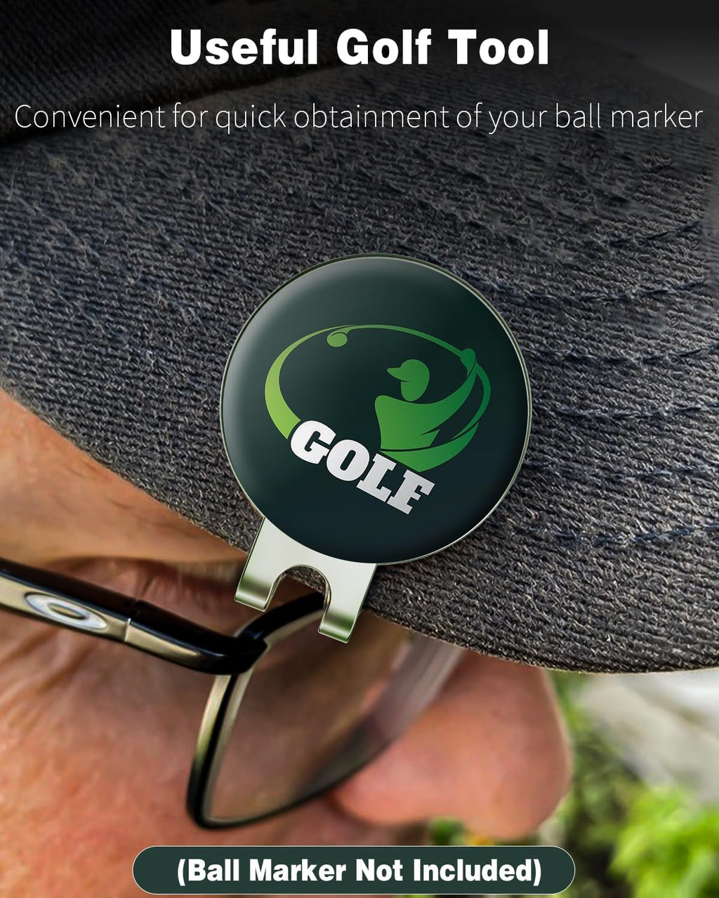 Golf Hat Clips Magnetic Golf Ball Marker Holders for Golf Hats Caps Pants Gloves Bags Visors Belts Nickel-Plated Alloy Clips for Metal Golf Ball Markers (Ball Marker Not Included)