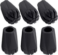 6pcs Anti-Slip Walking Stick Tips, Shock Absorption Trekking Pole Tips Replacements for Hiking Pole for Outdoor Hikers, Mountaineers-Black