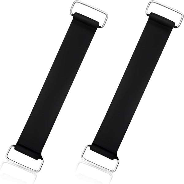 4 PCS Motorcycle Battery Strap, Stretchable Battery Strap Rubber Band with Metal Buckles, Batteries Fixed Straps Replacement for Motorcycle Scooter (2 PCS)