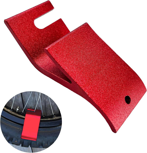 Motorcycle Tire Bead Installation Holder Hook, Off-Road Tire Removal Install Assistance Tool, Universal Wheel Tire Changing Tool for Dirt Bike, Motorcycle Accessories (Red)