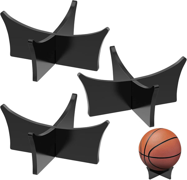 3Pcs Acrylic Sports Ball Display Stand Holder - Black