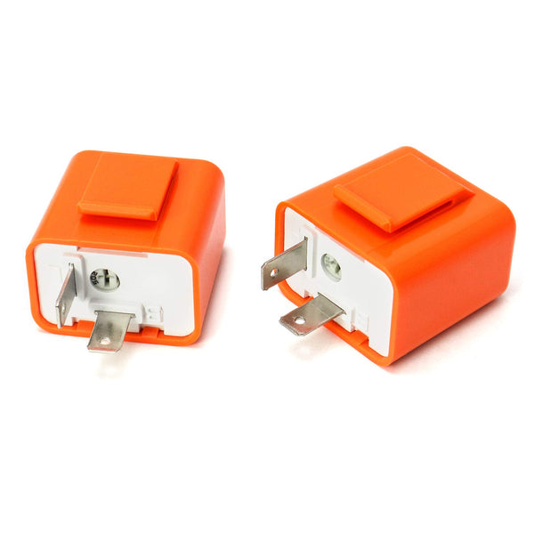 2Pcs 2-Pin Electronic Turn Signal Flasher Relay Fix Motorcycle Turn Signal Hyper Flash, Adjustable Motorcycle LED Turn Signal Hyper Indicator Flasher Relay