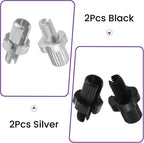 4Pcs M7 Brake Lever Adjuster Screws, Black/Silver Bicycle Adjusting Screws, 7mm Aluminum Alloy Bike Brake Cable Bolt for Bicycles Mountain Bikes Road Bikes