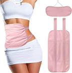 2 Pack Castor Oil Pack Wrap, Reusable Organic Castor Oil Pack Kit, Castor Oil Packs with Adjustable Elastic Strap Bamboo Cotton Machine Washable Anti Oil Leak (Pink)