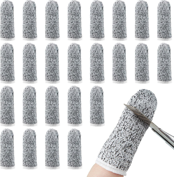20 Pieces Cut Resistant Finger Cots Protection Reusable Finger Thumb Protector Gloves for Kitchen Sculpture Work (2.2 Inch)