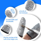 20 Pieces Cut Resistant Finger Cots Protection Reusable Finger Thumb Protector Gloves for Kitchen Sculpture Work (2.2 Inch)