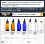 4 Pack, 2 oz Bottles with Dropper & 1 Funnel & 4 Labels - Essential Oils Bottles for Health, Personal Care & Beauty - 60ml Thick Dark Amber Glass Tincture Bottles, Refillable Cosmetic Containers