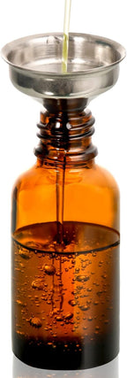 4 Pack, 1 oz Thick Dark Amber Glass Dropper Bottles with 1 Funnels & 4 Labels - 30ml Tincture Bottles with Eye Dropper - Leakproof Essential Oils Bottle - Storage and Travel for Beauty or Health
