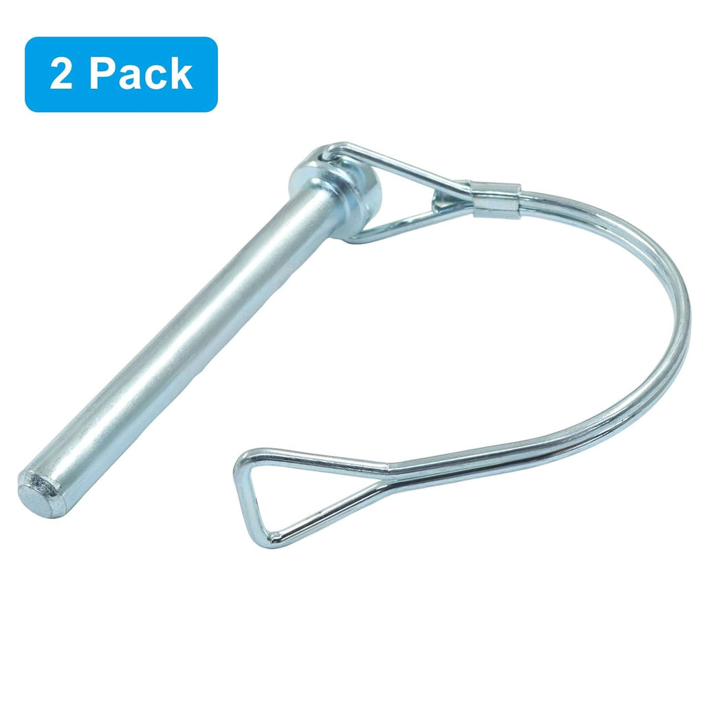2 Pack Trailer Coupler Pin, Zinc Plated Carbon Steel Locking Pin, 5/16" x 2.75" Medium Hitch Pin for Trailers/Garden