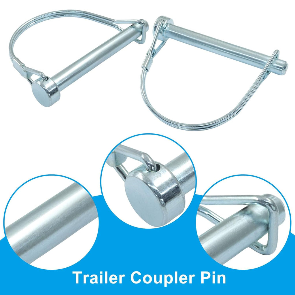 2 Pack Trailer Coupler Pin, Zinc Plated Carbon Steel Locking Pin, 5/16" x 2.75" Medium Hitch Pin for Trailers/Garden