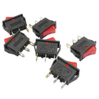 6 Pcs 2 Position 3 Pin SPST Boat Rocker On/Off Switch, AC 120V/10A 250V/16A Illuminated LED Boat Toggle Switch for Electrical Appliance (Red Light)