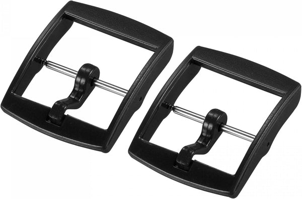 Watch Strap Clasp Replacement Plastic Buckle for 20mm Width Watch Bands Black 2 Pcs