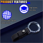 Carabiner Key Ring Clip, Car Fob Key Keychain Holder Car Keychain Clip for Men Women, Key Ring Belt Holder (Black)