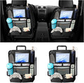 2PCS Car Backseat Organizer, Automotive Kick Mats Back Seat Protector for Kids, Vehicle Storage Organizer with 9 Pockets & Touch Screen Tablet Holder, Auto Travel Accessories for Truck SUV (Black)