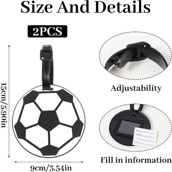 2Pcs Soccer Travel Tags for Bags and Luggage