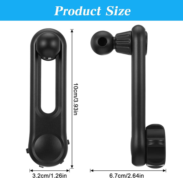 17mm Ball Mount Extension Arm, 360-Degree Rotatable Extender for Car Phone Holder - Black