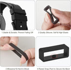 6Pcs Watch Band Loops Watch Strap Holder Loop Black Watch Band Strap Loops Watch Strap Keeper Holder Retainer Silicone Replacement Watch Strap Loop for Smart Sport Watch Wristband