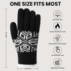 Winter Gloves for Women & Men Wool Winter Gloves Warm Thicken Fleece Touch Screen Glove for Cold Weather