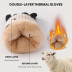 Winter Gloves for Women & Men Wool Winter Gloves Warm Thicken Fleece Touch Screen Glove for Cold Weather