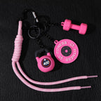 Fitness Keychain for Women,Dumbbell Gym Bag Charm,PVC Workout Keychain Accessory for Gym Lovers (Black)