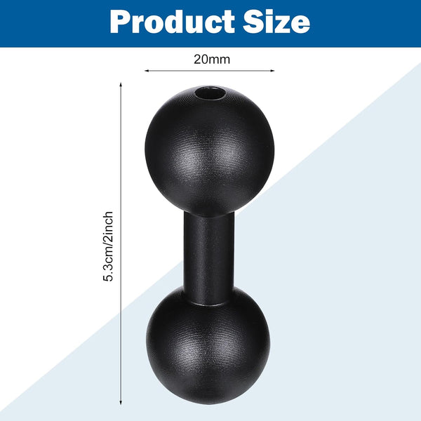 20mm to 20mm Aluminum Alloy Ball Mount Arm - Black