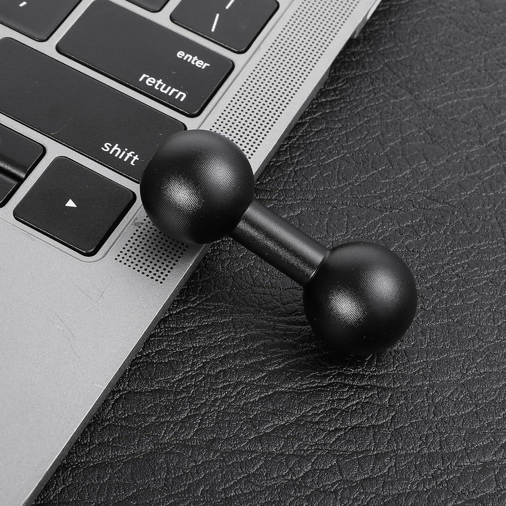 20mm to 20mm Ball Mount Arm, Black Aluminum Alloy Ball Adapter Double Balls Mount Extension Connector for Secure Attachment for Mounting Arm with 20 mm Connections Compatible with 20 mm Mounting Arms
