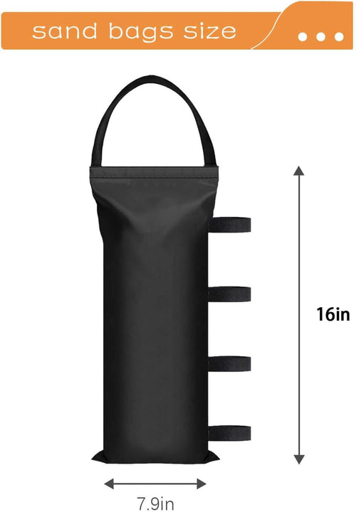 100 LBS Canopy Weights Sand Bags for Canopy Outdoor Advertising Tent Sunshade Fixed Windproof Pop up Canopy Tent（No Sand Black (4-Pack)