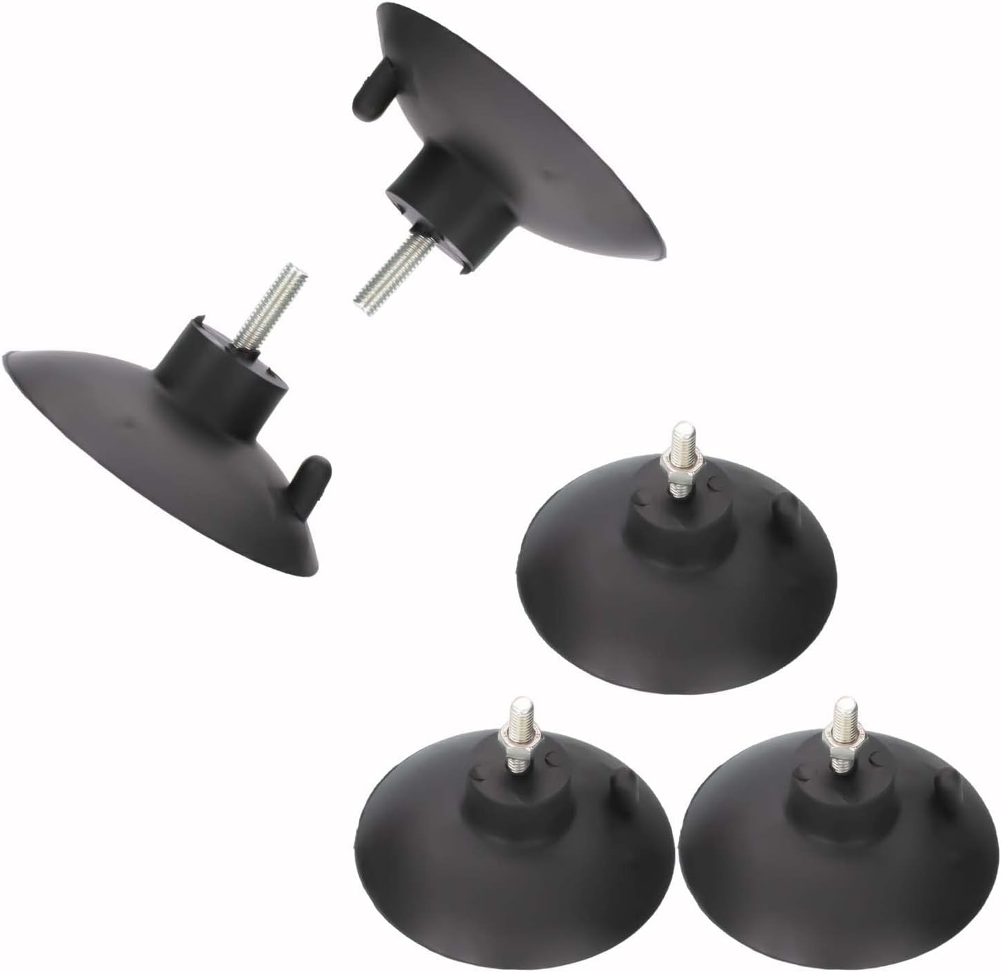4 PCs French Fry Suction Cup Feet Commercial Suction Cup Feet with Screws for Industrial Commercial French Fry Cutter (Black)