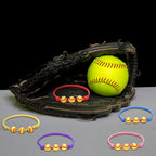 Glenmal 30 Pieces Softball Charm Bracelet Softball Gifts Baseball Party Favors Adjustable Inspirational Sport Ball Bracelet Handmade Rope Knot Bracelets for Girl Kid Teen Team Player Gift