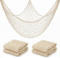 Fish Net Decorations for Party - 2PCS 39.37 * 78.74 in Fishing Net Decoration Netting for Wall Photo Hanging Nautical Fishnet Table Runner Decorative Ocean Theme Birthday Party Rope Nets