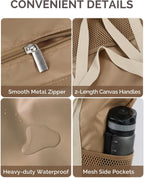 Beach Bag Large Waterproof Sandproof Tote for Women with Zipper and Mesh Pockets
