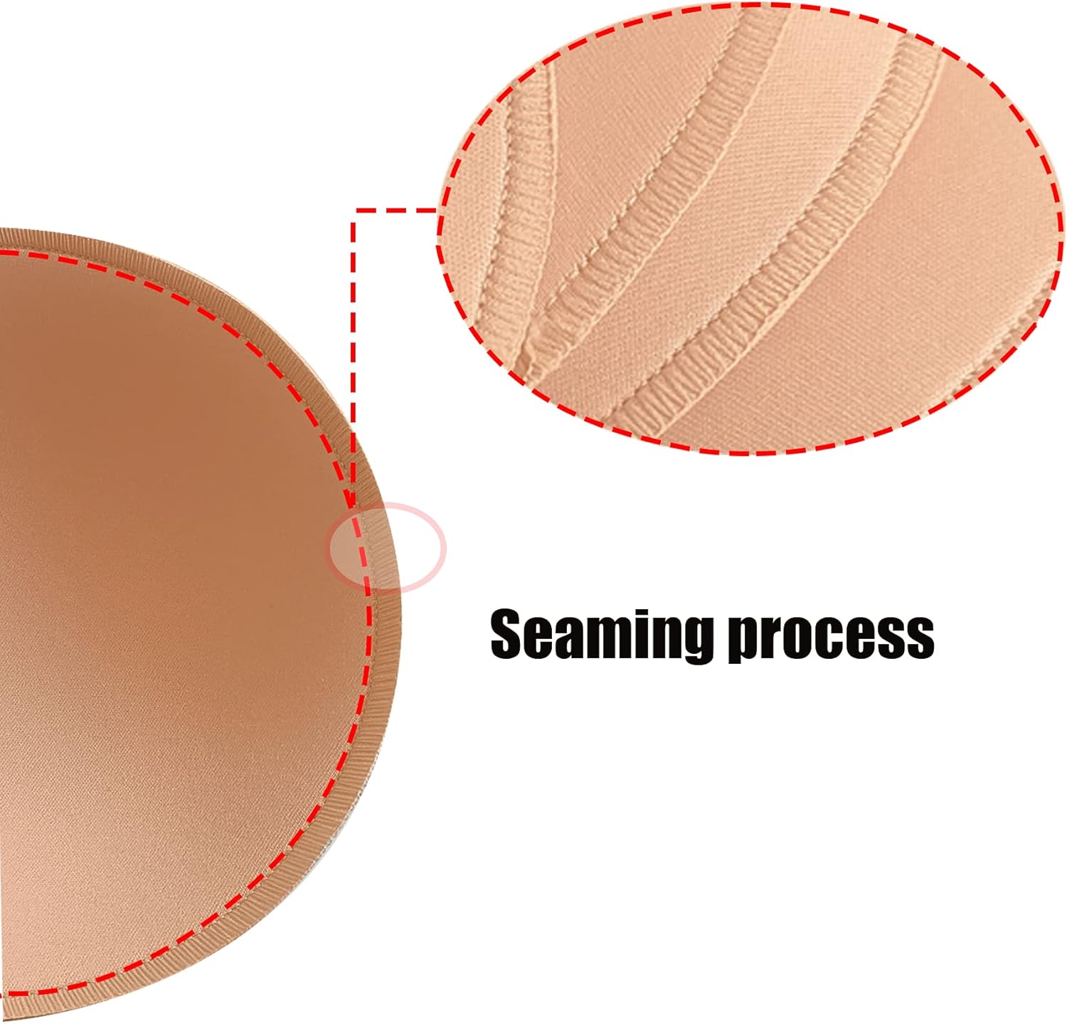 3 Pairs Round Seam Women's Removable Sports Yoga Bra pad, Bikini Top Bra Pads Insert