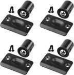 4 Pack Drive in Ball Catch with Strike Plate for Closet Doors, Black, 13/16 Inch x 1-1/8 Inchs,Die-cast, Adjustable Tension Ball