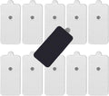 10-Pack Large TENS Electrode Pads - 3.5mm Snap Connectors - High Conductivity, Reusable Electrodes Pads for TENS Massager and Muscle Stimulation
