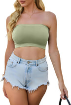 4 Pieces Tube Top Strapless Tops for Women Summer Bandeau Basic Crop Tops Sleeveless Shirt