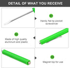 10 Pieces Pocket Screwdriver Mini Tops and Pocket Clips Magnetic Slotted Small Screw Driver with a Single Blade Head for Mechanical, Electrician(Green)