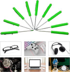 10 Pieces Pocket Screwdriver Mini Tops and Pocket Clips Magnetic Slotted Small Screw Driver with a Single Blade Head for Mechanical, Electrician(Green)