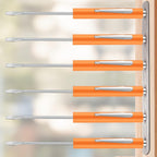 10 Pieces Pocket Screwdriver Mini Tops and Pocket Clips Magnetic Slotted Small Screw Driver with a Single Blade Head for Mechanical, Electrician(Orange)