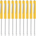 10 Pieces Pocket Screwdriver Mini Tops and Pocket Clips Magnetic Slotted Small Screw Driver with a Single Blade Head for Mechanical, Electrician(Yellow)